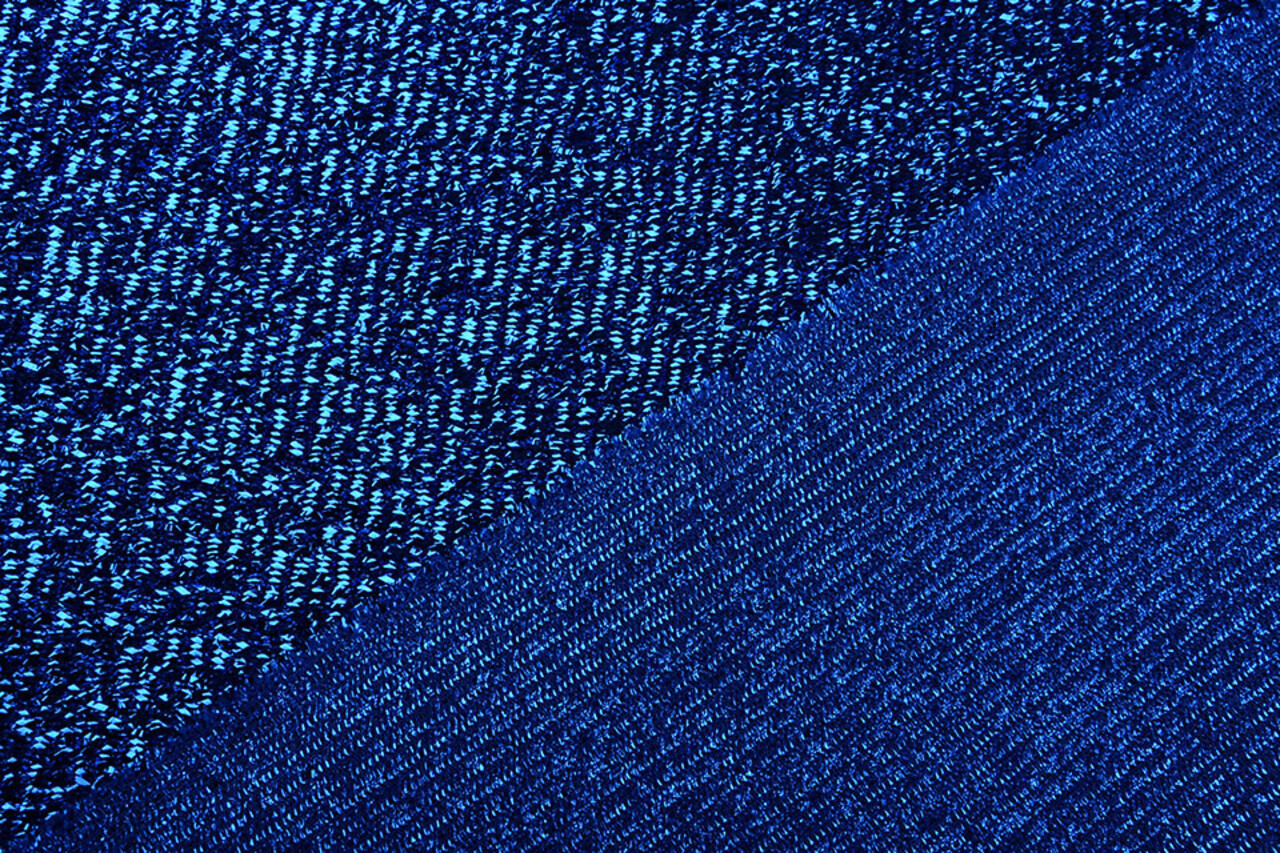 Knitted Purpurina Metalizado Azul Cobalto