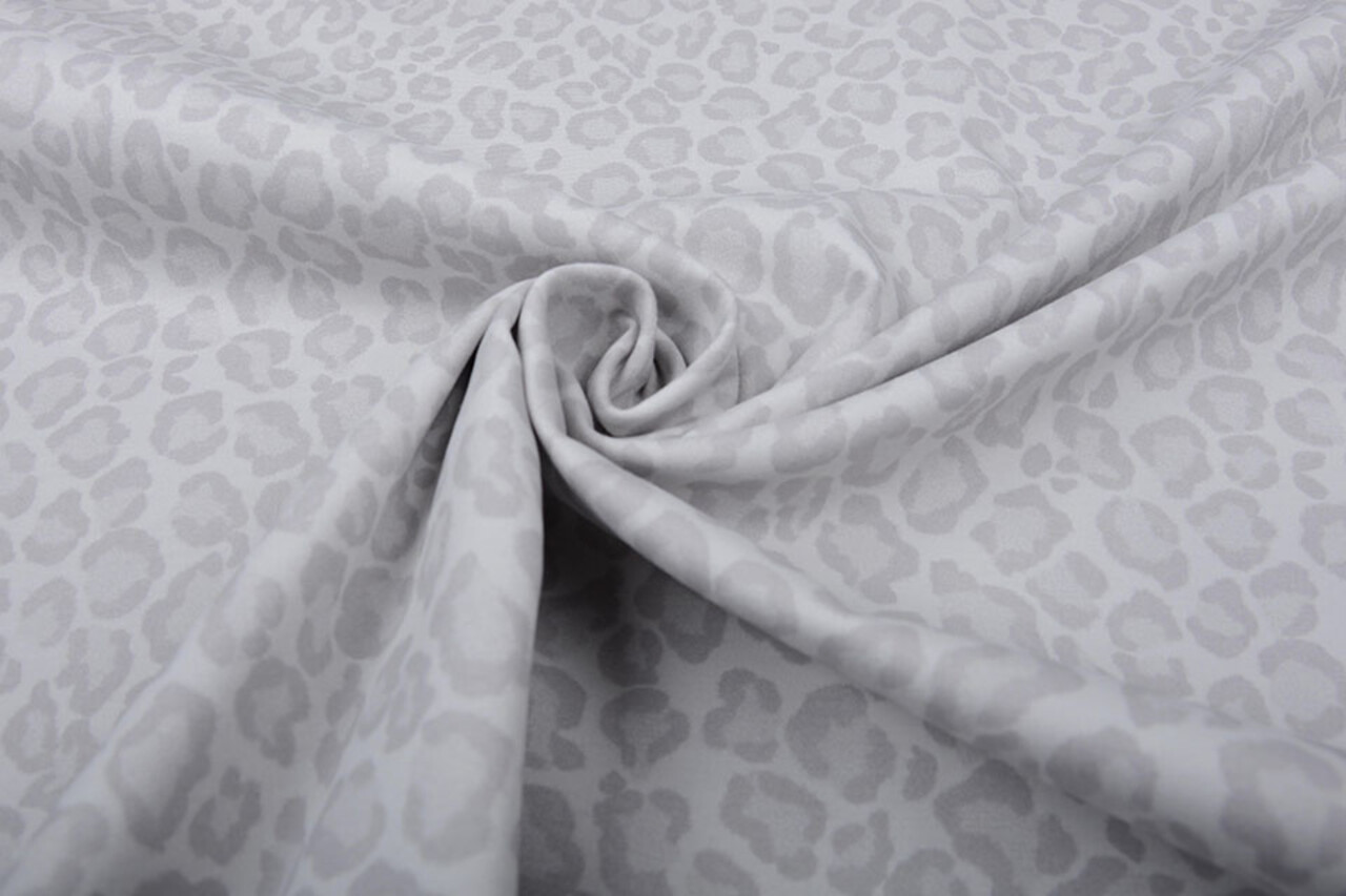 Stretch Cotton Panther Print Light Grey Stretch Cotton Panther Print Light Grey
