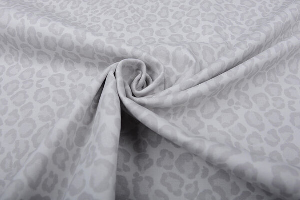 Stretch Cotton Panther Print Light Grey Stretch Cotton Panther Print Light Grey