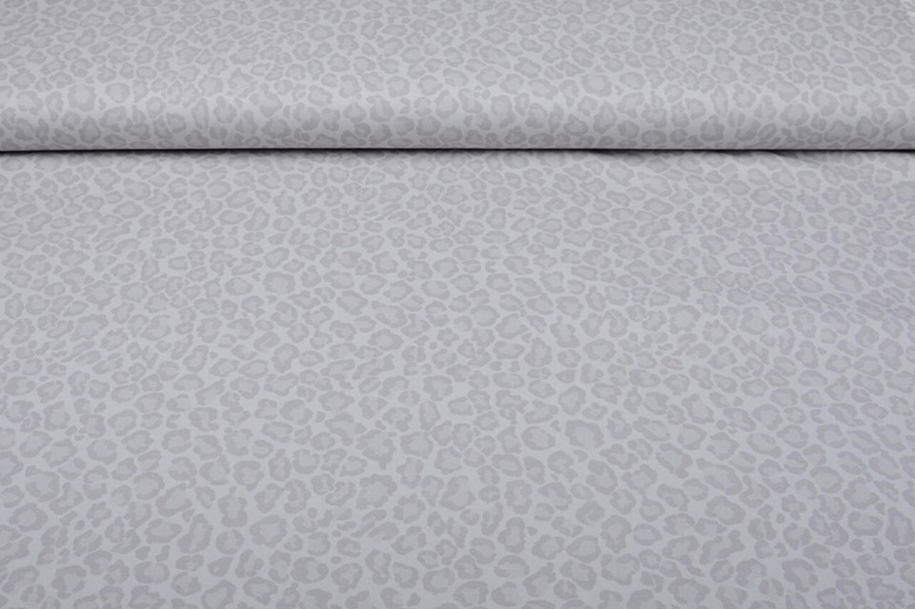 Stretch Katoen Panterprint Lichtgrijs Stretch Katoen Panterprint Lichtgrijs