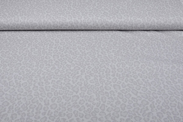 Baumwoll-Stretch Pantherdruck Hellgrau