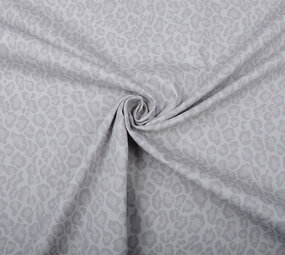 Stretch Katoen Panterprint Lichtgrijs Stretch Katoen Panterprint Lichtgrijs