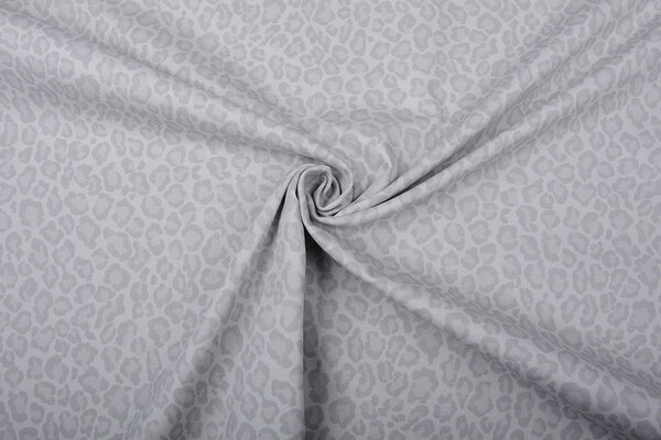 Baumwoll-Stretch Pantherdruck Hellgrau