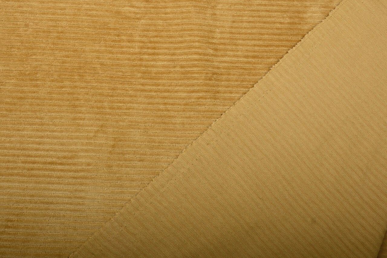 Cotone a Maglia Larga Velluto a Coste Scuro Ocra