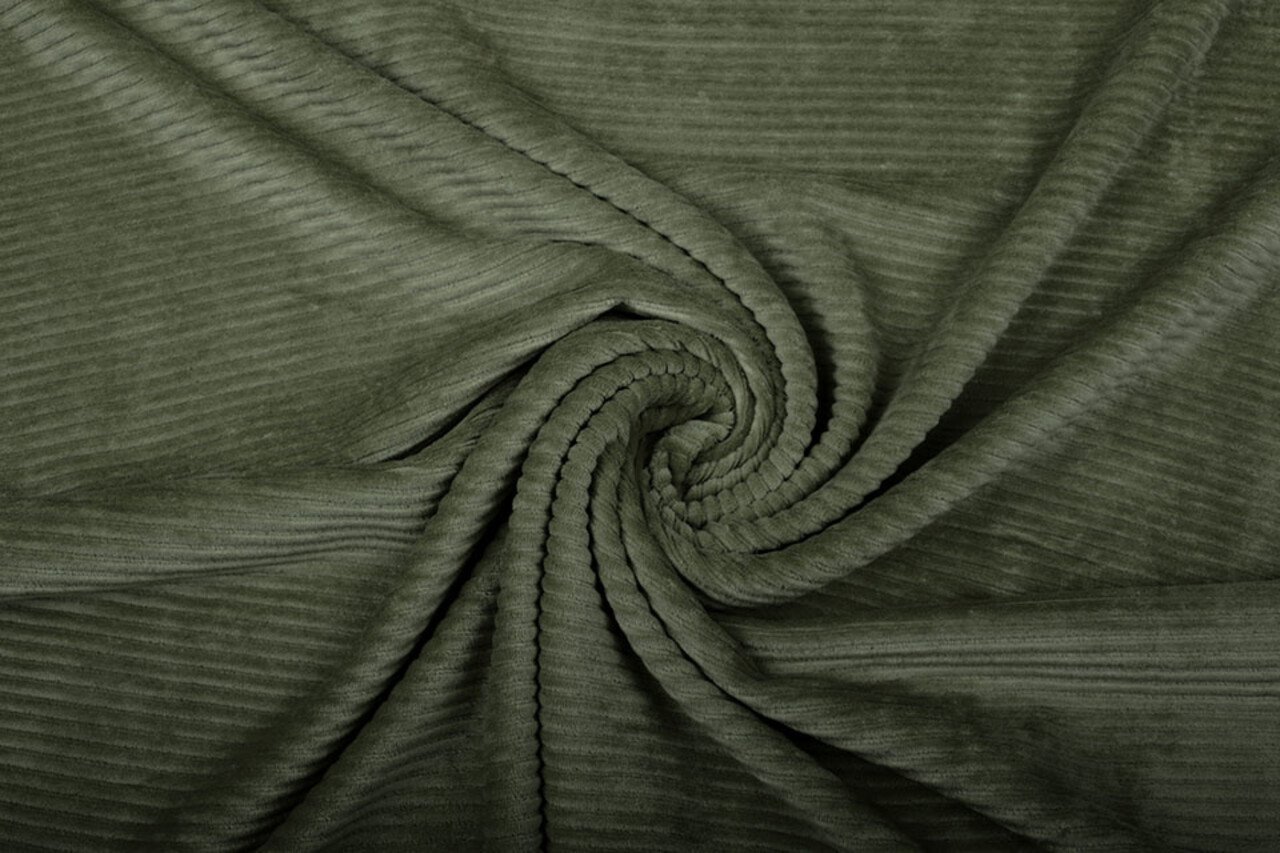 Cotton Knit Big Corduroy Army Green
