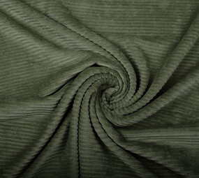 Katoen Gebreid Brede Corduroy Army Groen