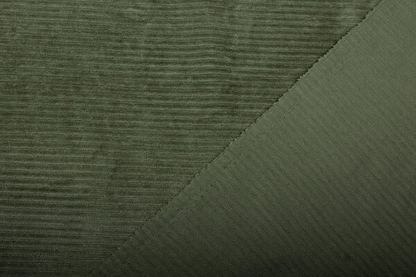 Coton Tricoté Grand Velours Côtelé Vert Militaire Coton Tricoté Grand Velours Côtelé Vert Militaire