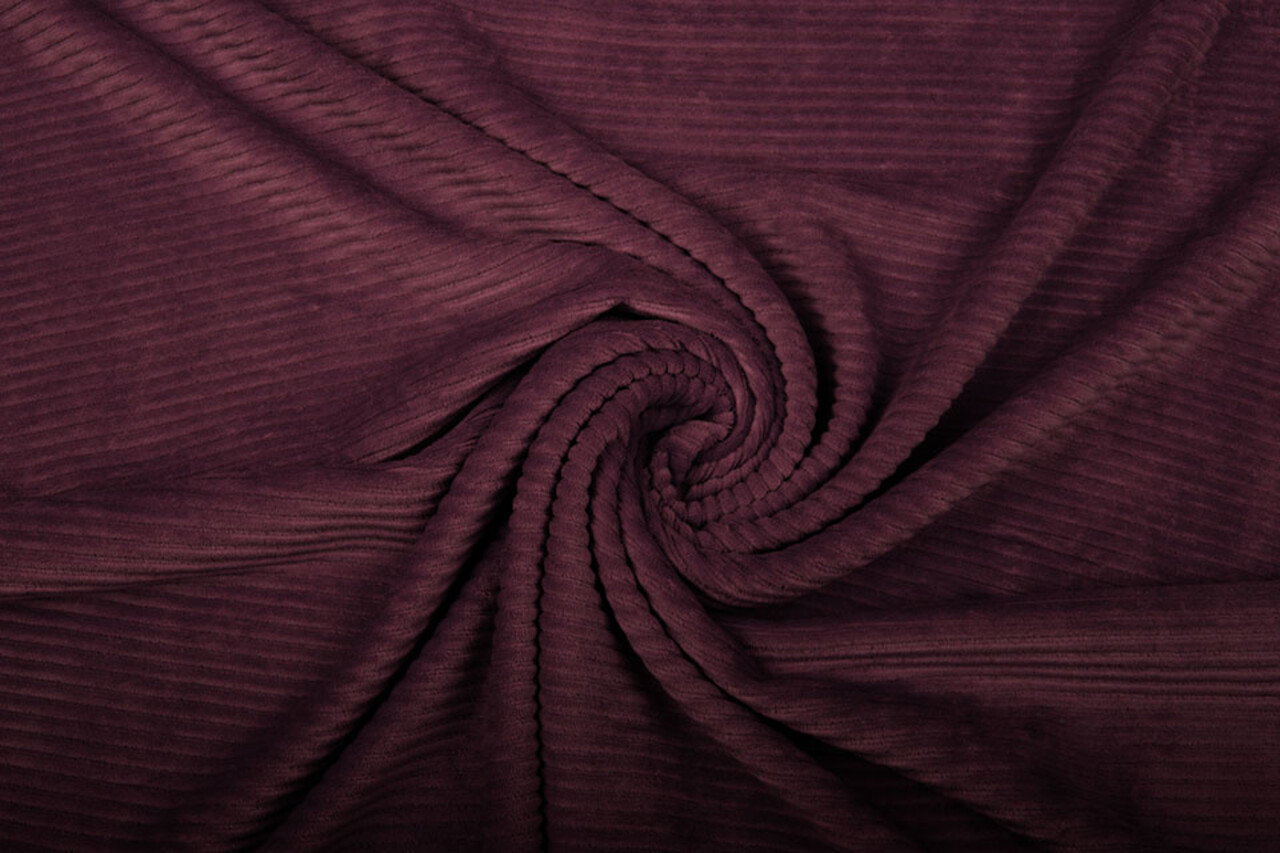 Coton Tricoté Grand Velours Côtelé Aubergine