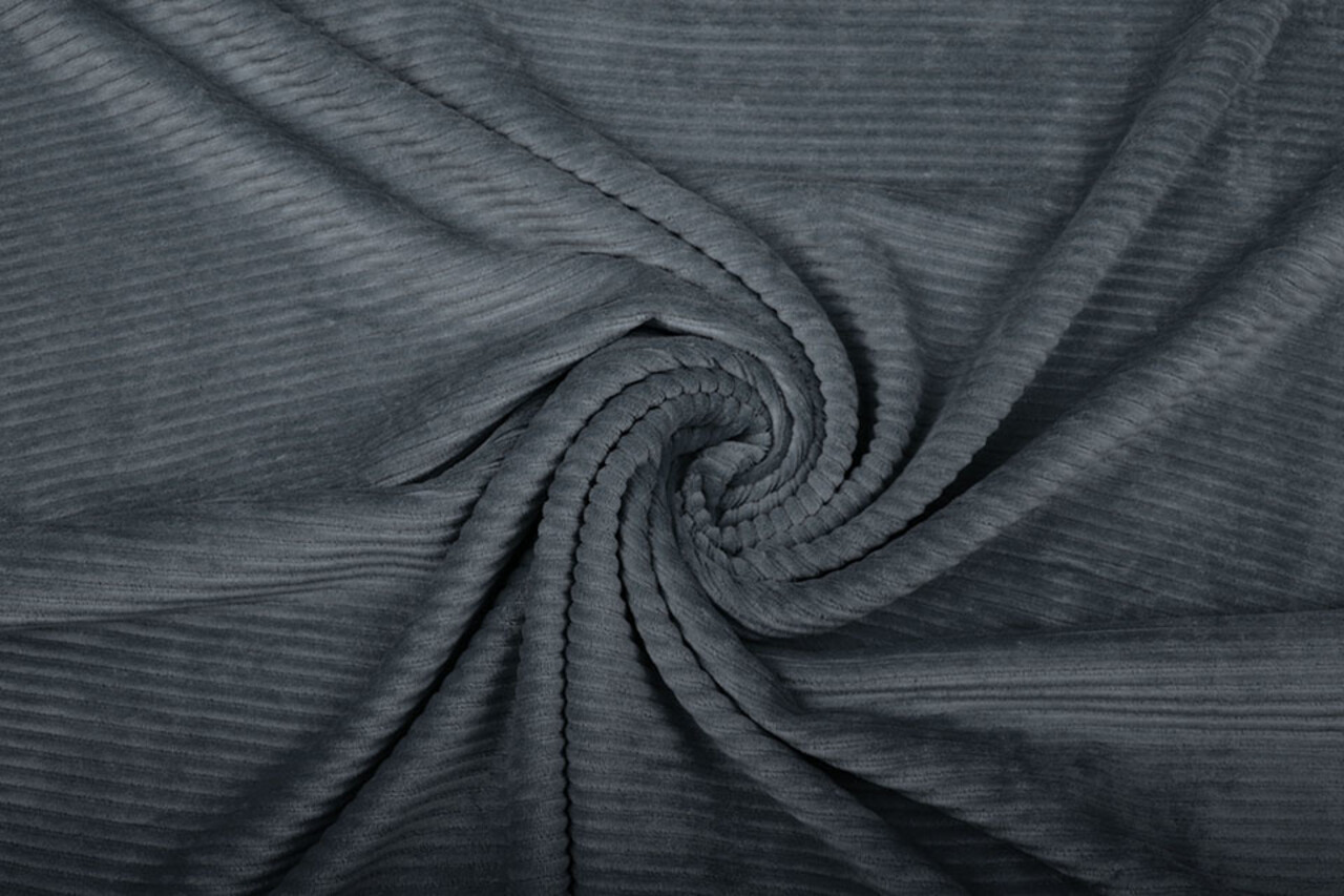 Cotone a Maglia Larga Velluto a Coste Grigio Scuro Cotone a Maglia Larga Velluto a Coste Grigio Scuro