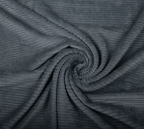 Katoen Gebreid Brede Corduroy Donker Grijs