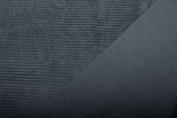 Coton Tricoté Grand Velours Côtelé Gris Foncé