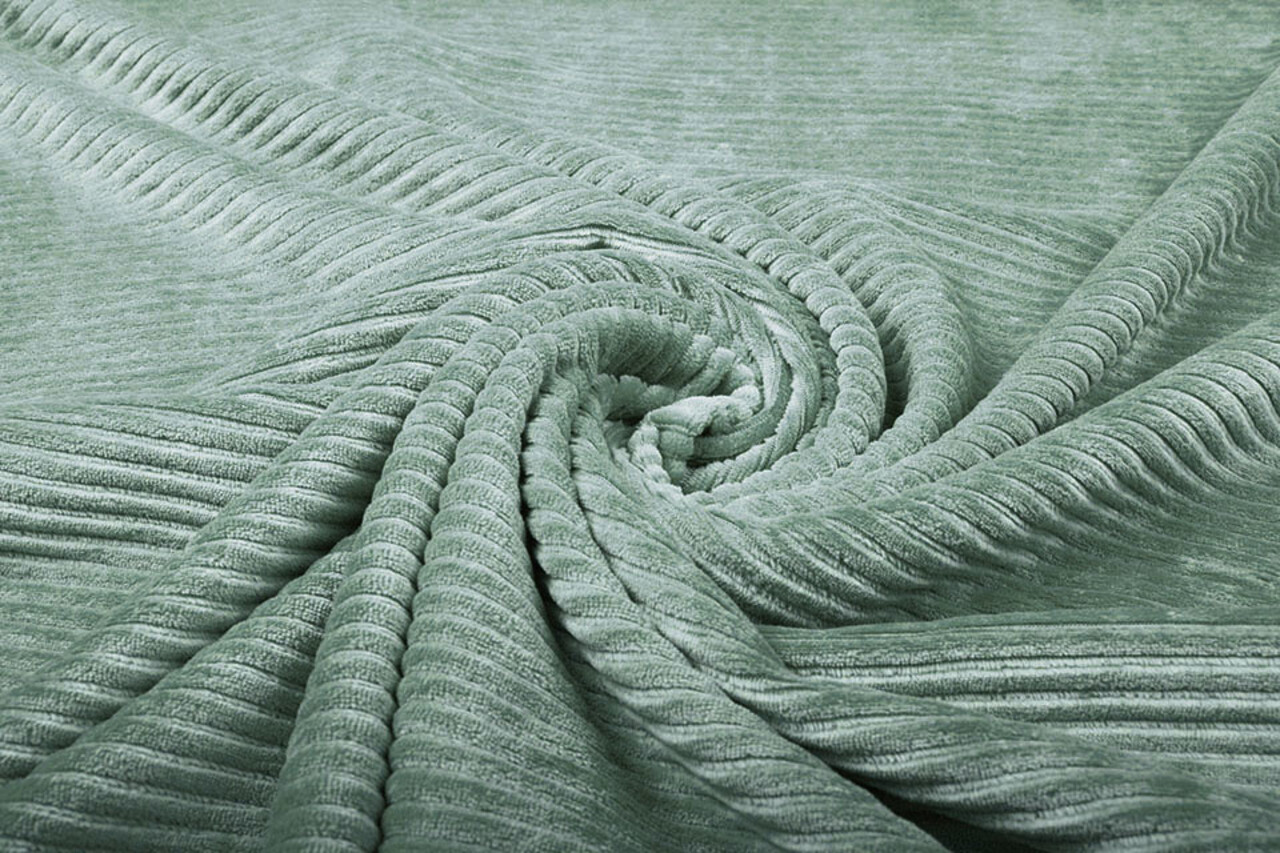 Katoen Gebreid Brede Corduroy Oud Groen