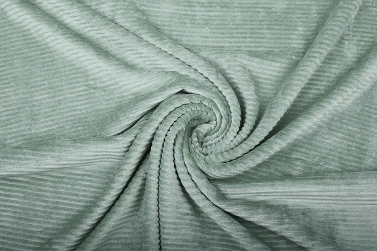 Katoen Gebreid Brede Corduroy Oud Groen