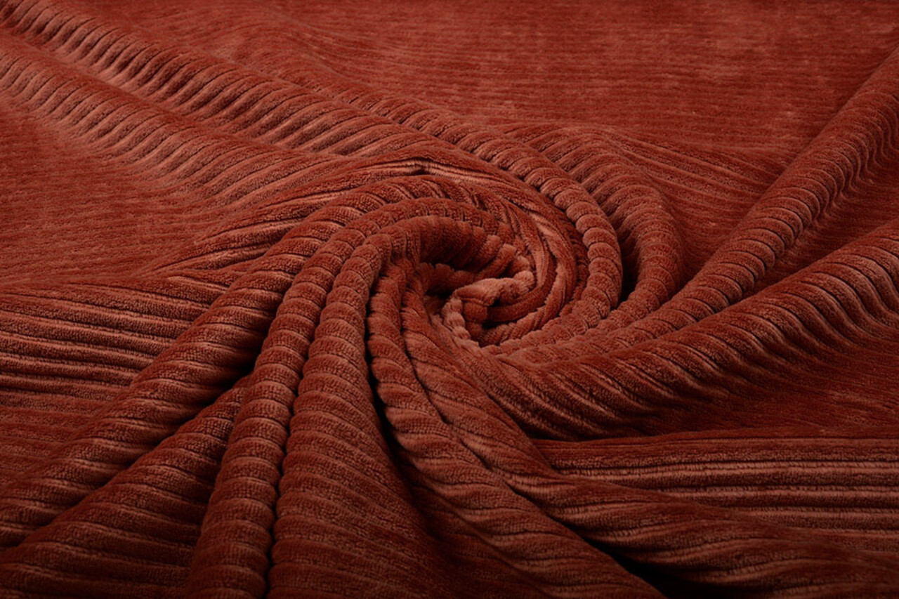 Cotton Knit Big Corduroy Rust Brique
