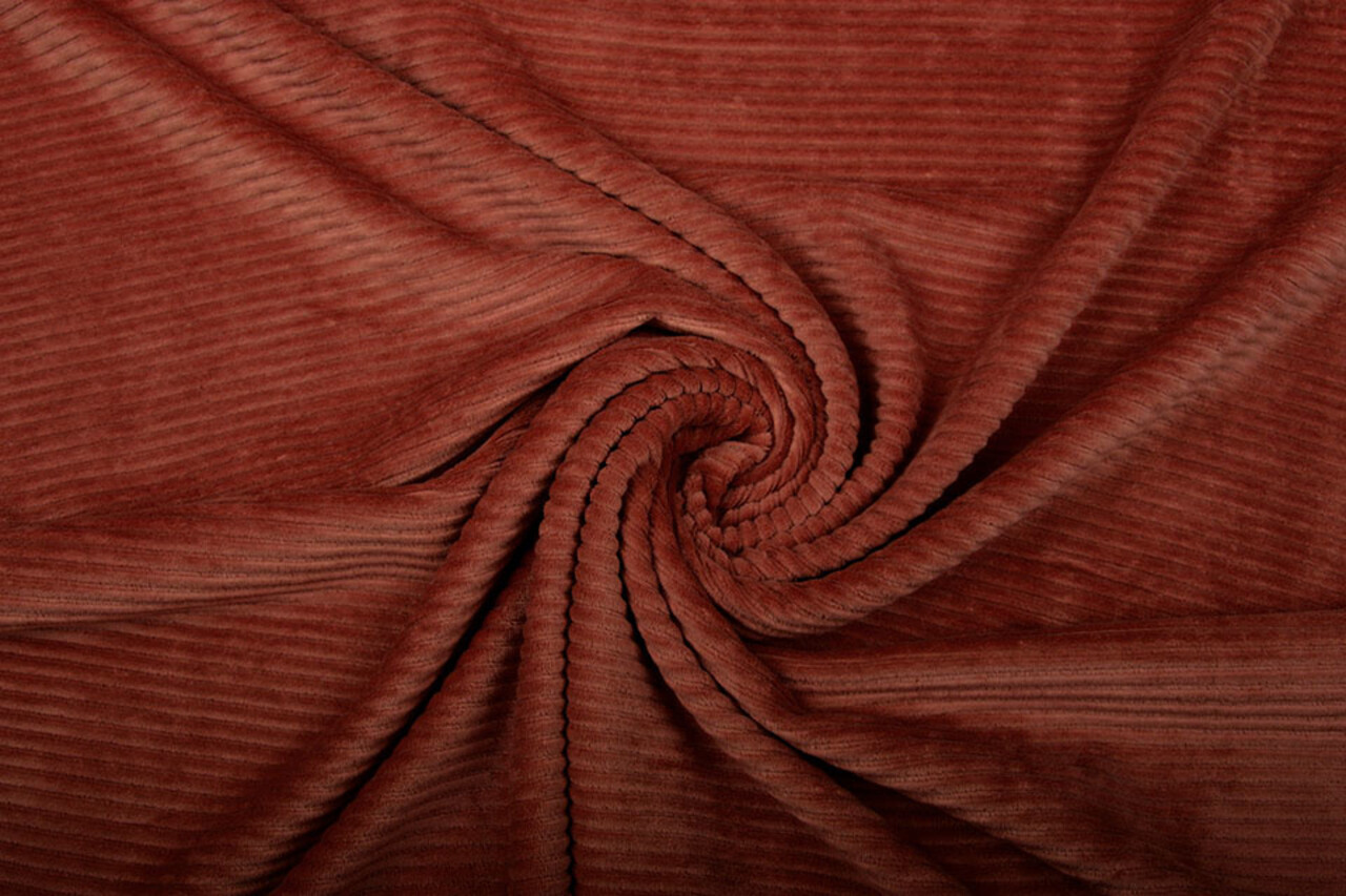 Cotton Knit Big Corduroy Rust Brique