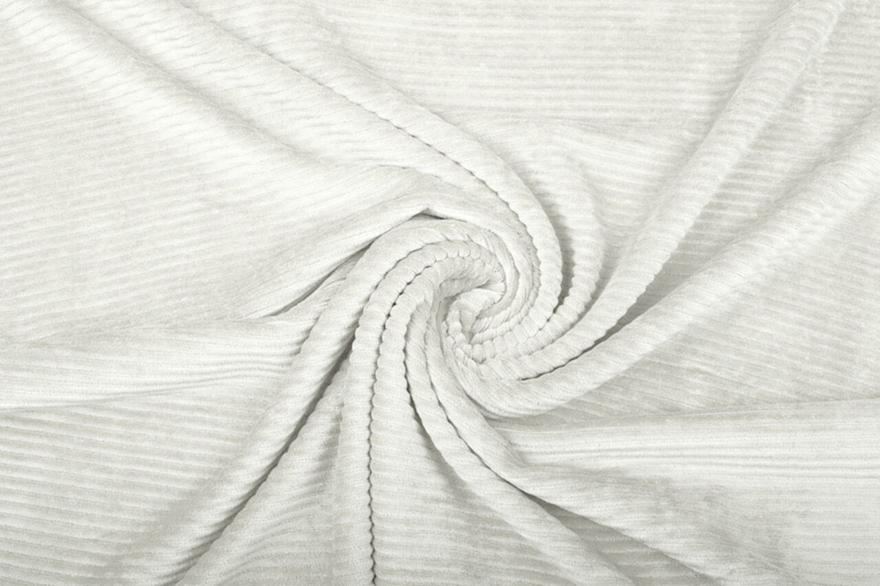 Katoen Gebreid Brede Corduroy Creme