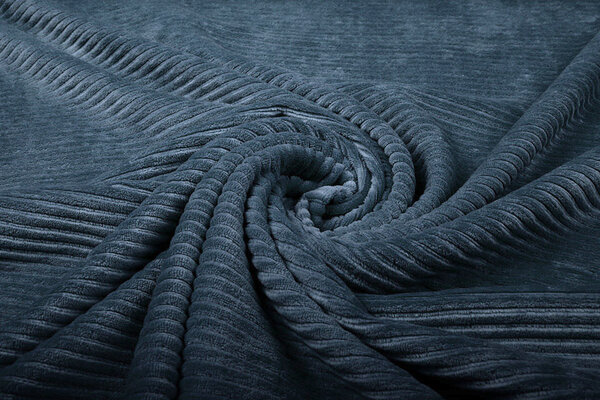 Cotone a Maglia Larga Velluto a Coste Blu Denim Cotone a Maglia Larga Velluto a Coste Blu Denim