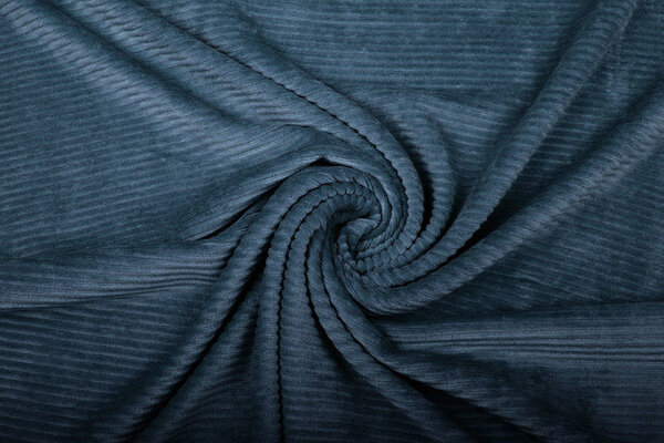 Cotone a Maglia Larga Velluto a Coste Blu Denim Cotone a Maglia Larga Velluto a Coste Blu Denim