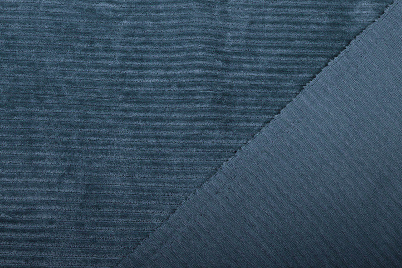 Coton Tricoté Grand Velours Côtelé Bleu Jean Coton Tricoté Grand Velours Côtelé Bleu Jean