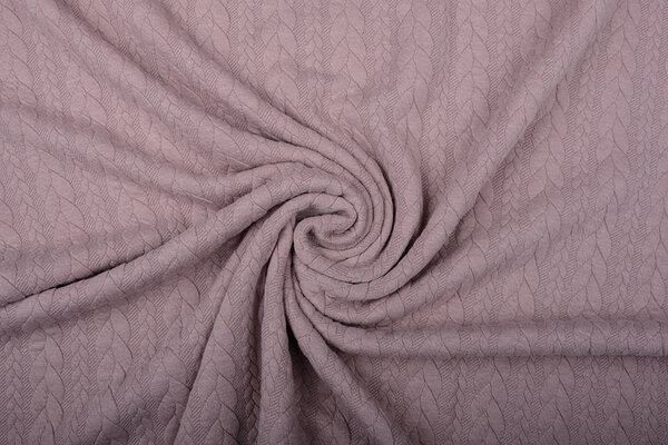 Tricoté Torsade Tissu Jersey Vieux Rose Tricoté Torsade Tissu Jersey Vieux Rose