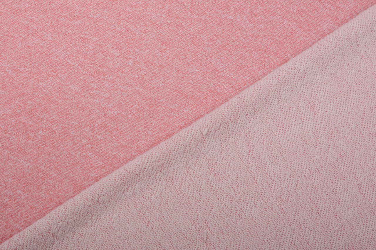 French Terry Sweatstof Koraal Melange