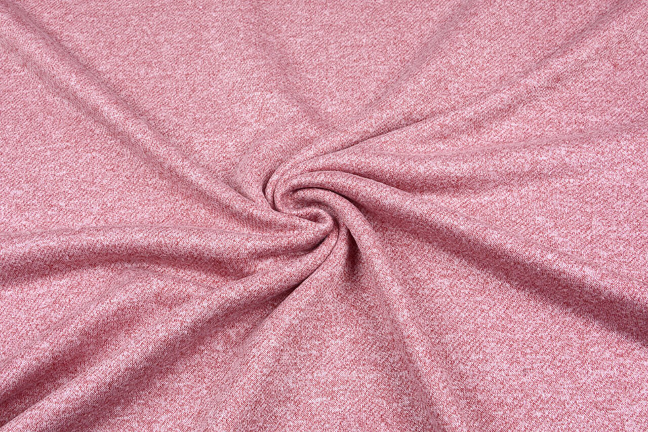 French Terry Sweatstoff Hell Weinrot Melange