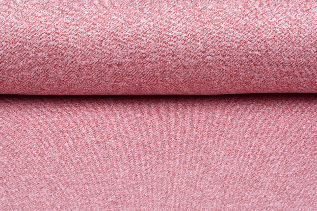 French Terry Sweatstoff Hell Weinrot Melange