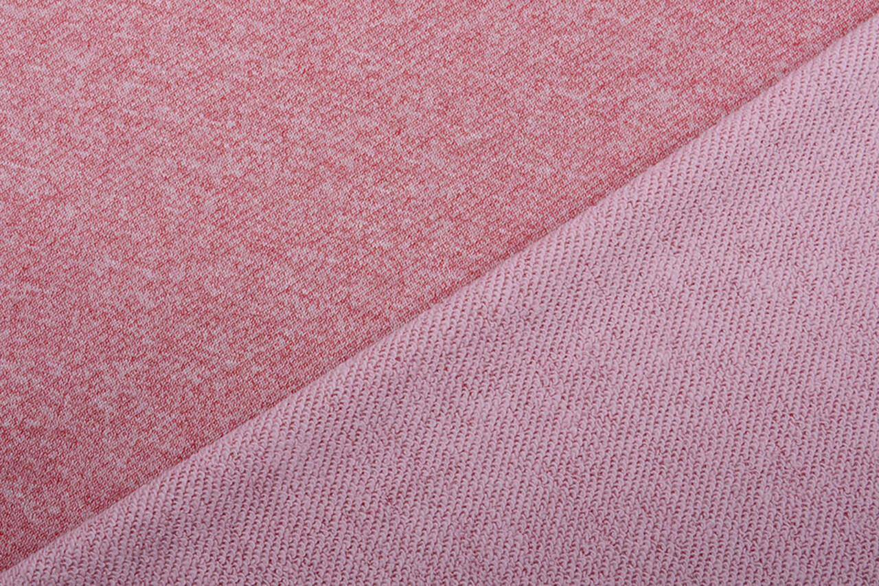 French Terry Sweatstoff Hell Weinrot Melange