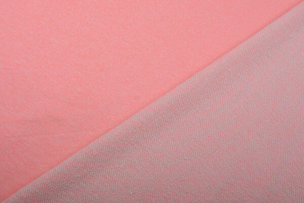 French Terry Sweat Fabric Fluor Pink Melange