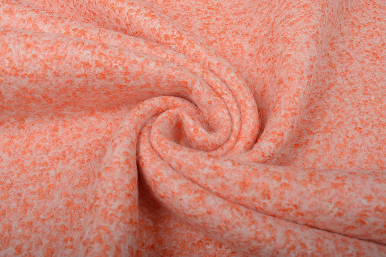 Tessuto di Lana a Maglia Lanoso Arancione Tessuto di Lana a Maglia Lanoso Arancione