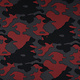 SweatStoff Camouflage Dunkel Rot