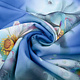 Scuba Crepe Bedruckt Fantasie Blume Blau