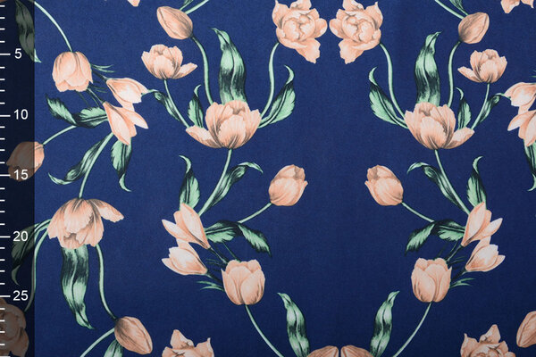 Scuba Crepe Bedruckt Tulpe Blau Scuba Crepe Bedruckt Tulpe Blau