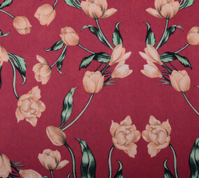 Scuba Crepe Bedruckt Tulpe Rot Scuba Crepe Bedruckt Tulpe Rot