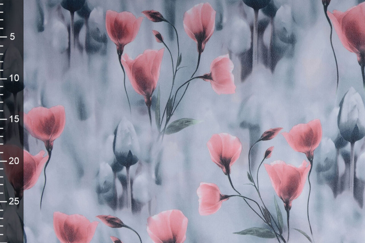 Scuba Crêpe Gris Clair Coquelicot Vieux Rose Scuba Crêpe Gris Clair Coquelicot Vieux Rose