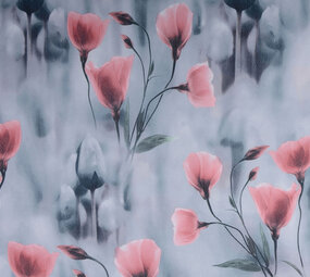 Scuba Crepe Light Grey Poppy Old Pink