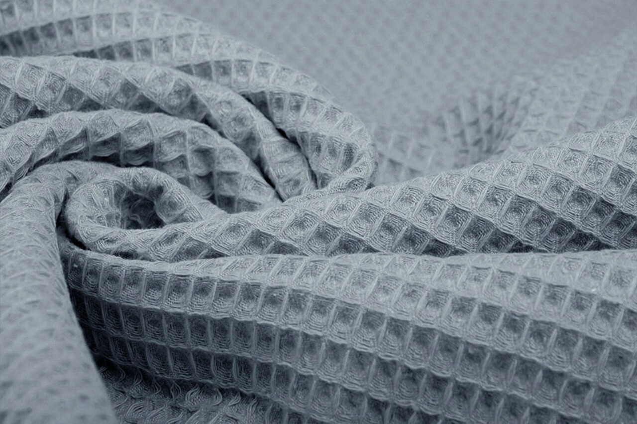 Oeko-Tex®  Waffle pique Blue-grey Oeko-Tex®  Waffle pique Blue-grey