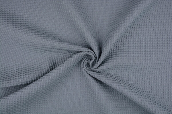 Oeko-Tex®  Waffelpiqué Baumwolle Blau-Grau