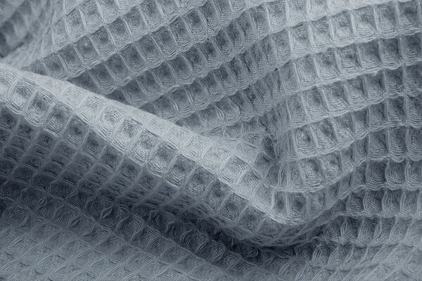 Oeko-Tex®  Waffelpiqué Baumwolle Blau-Grau