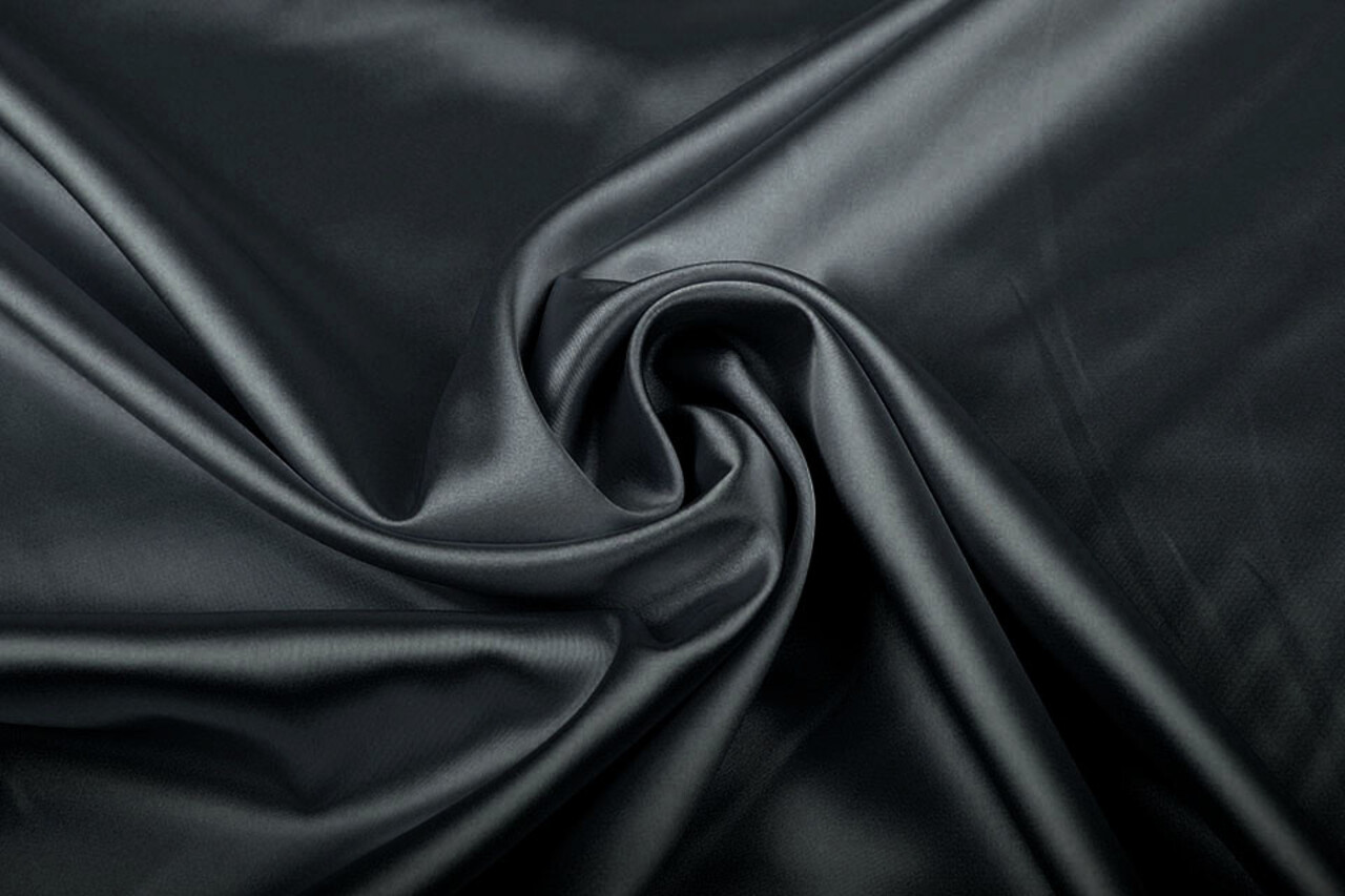 Stretch Satin Anthracite Grey