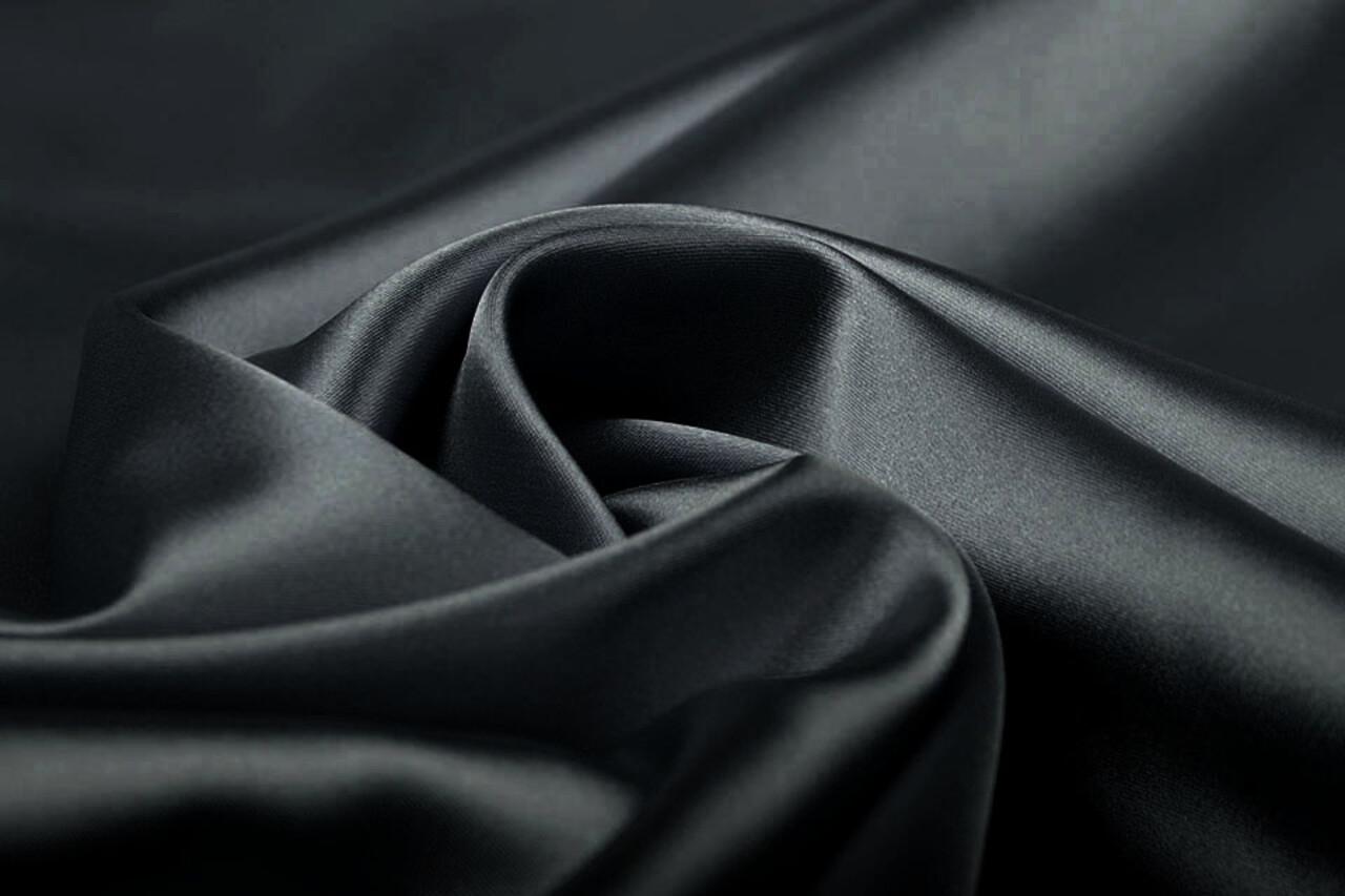 Stretch Satin Anthracite Grey