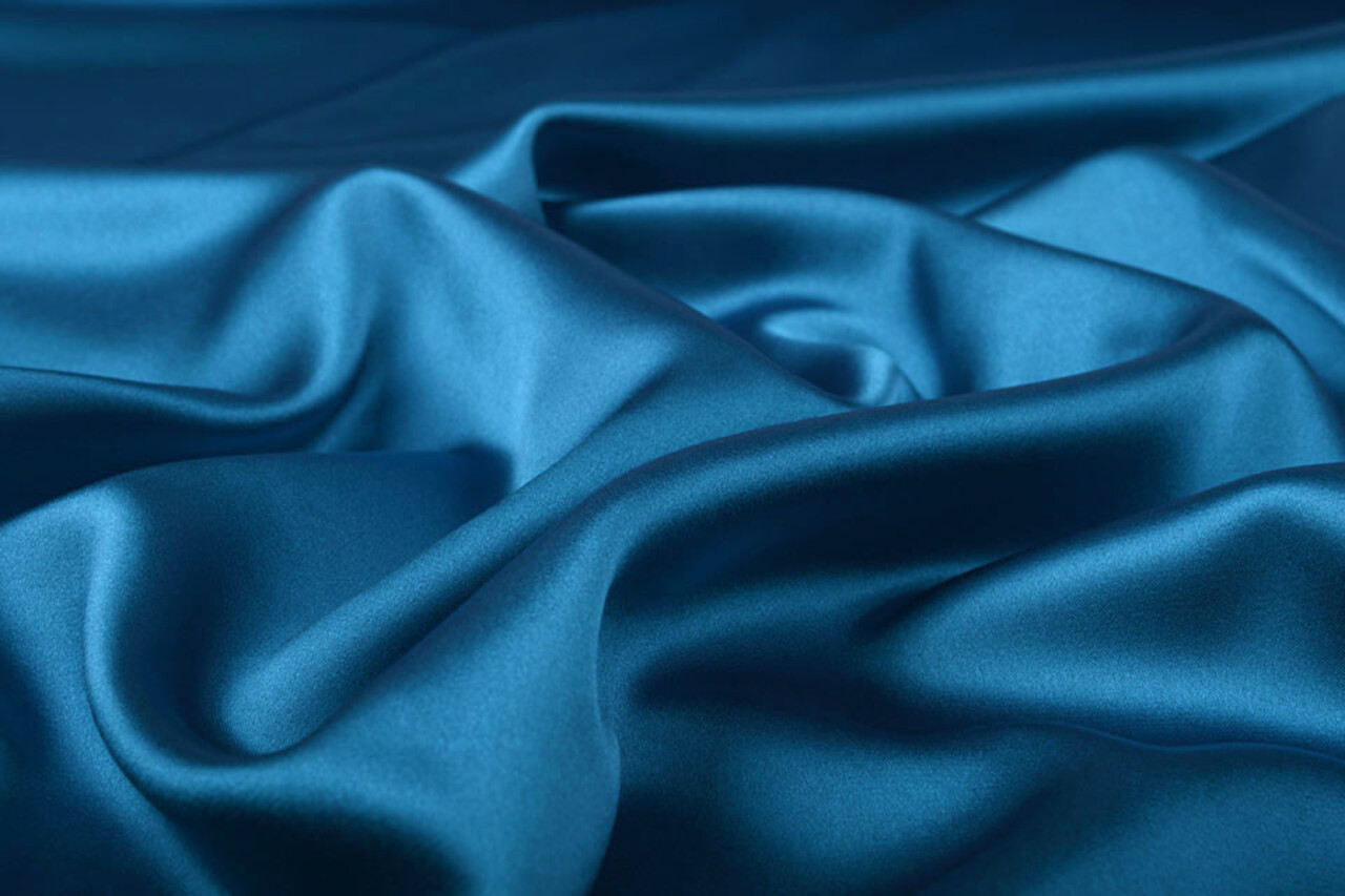 Stretch Satin Petrol blauw