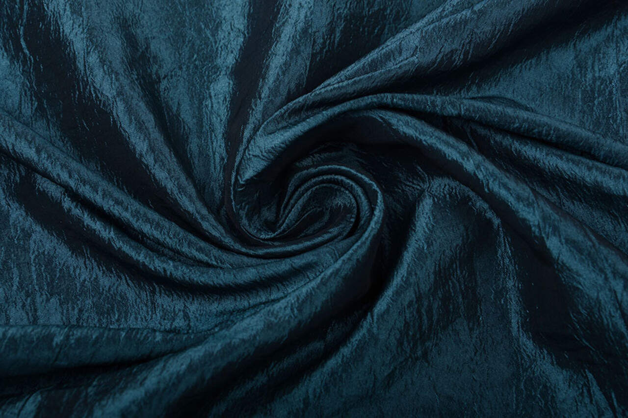 Crinkle TaftStoff Petrol Meliert
