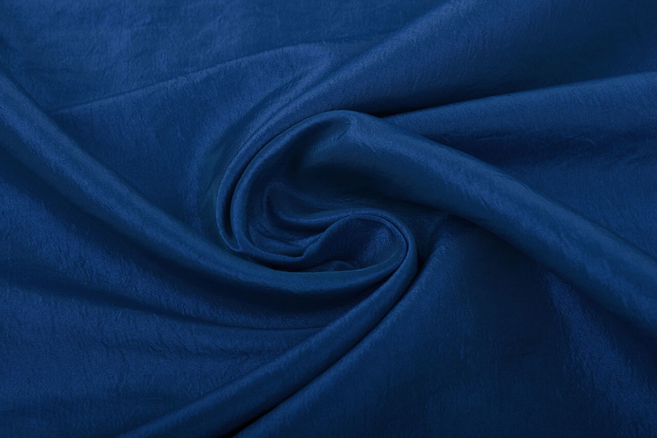 Arrugado Tafetán Azul Cobalto