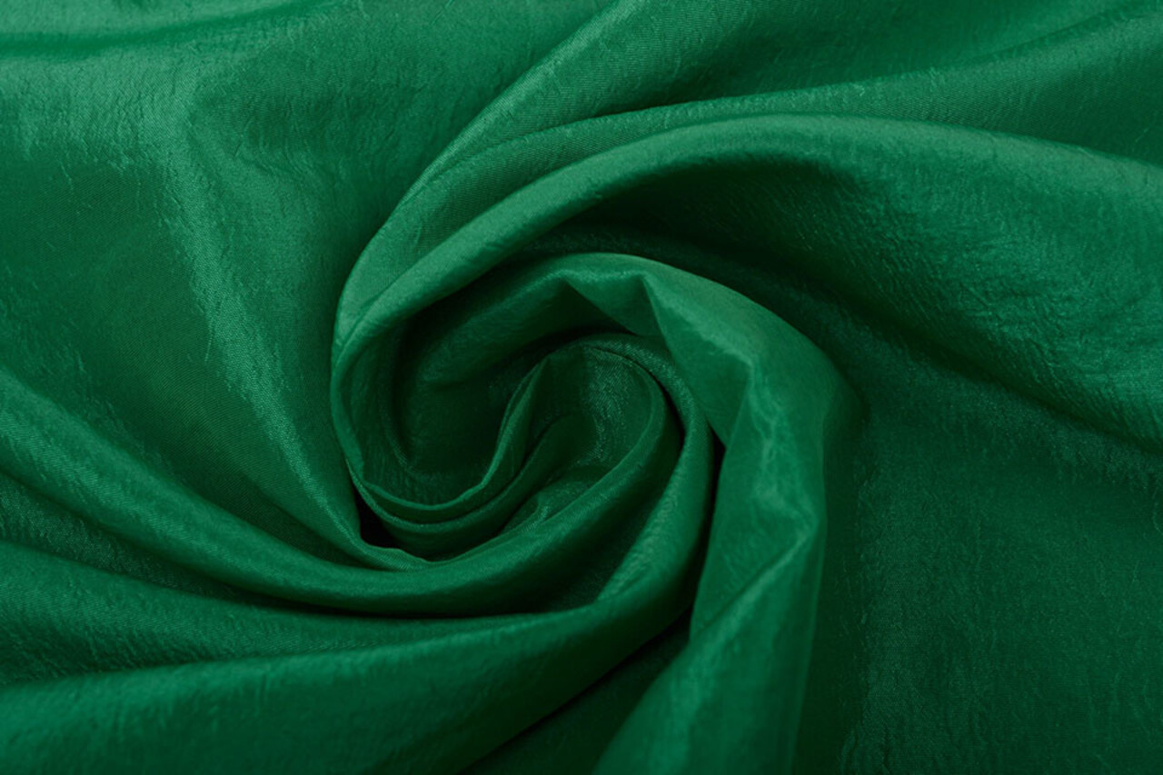 Effetto Stropicciato Taffetà Verde Erba