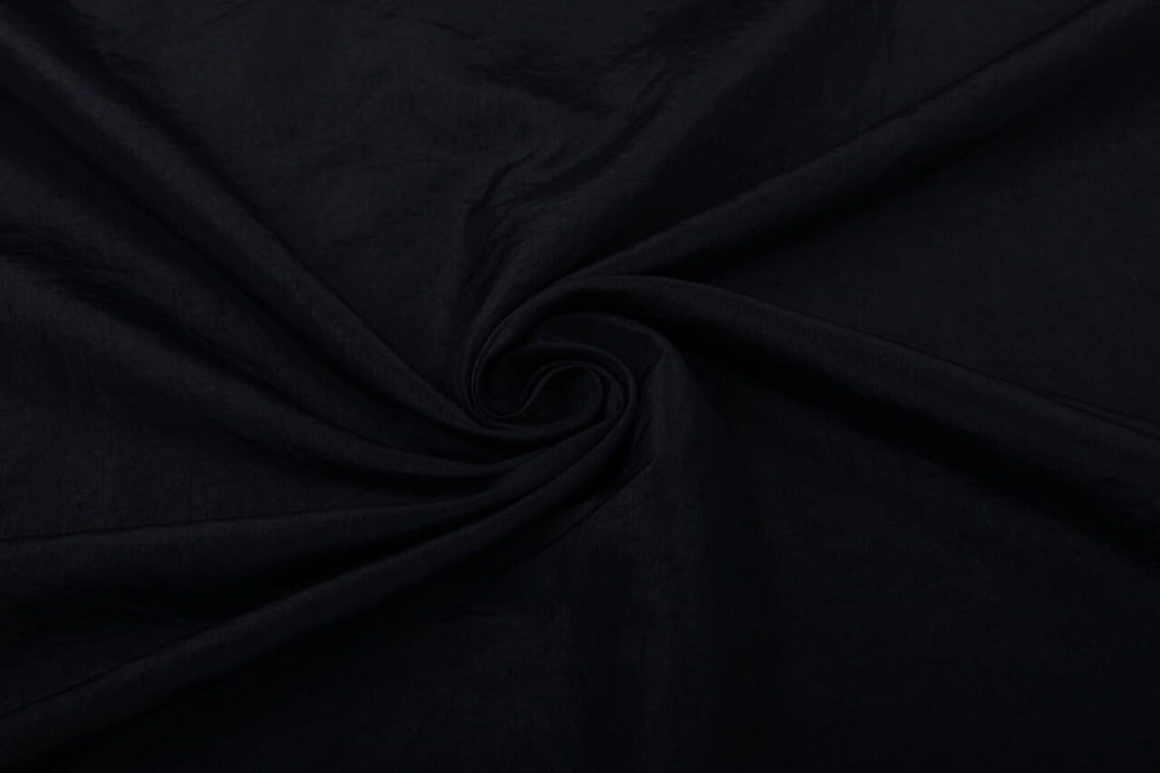 Effetto Stropicciato Taffetà Nero