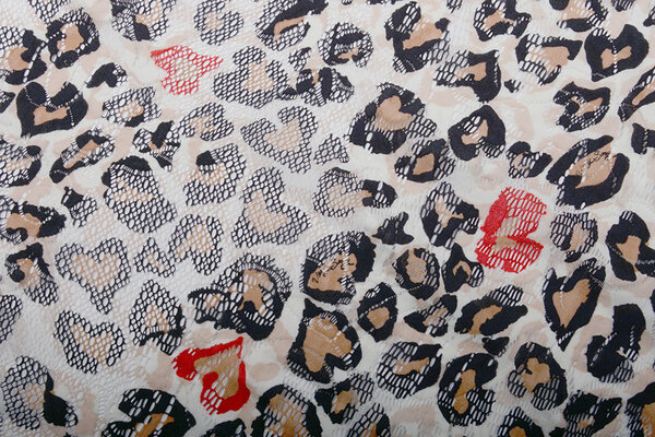 Stretch SpitzenStoff  Pantherdruck
