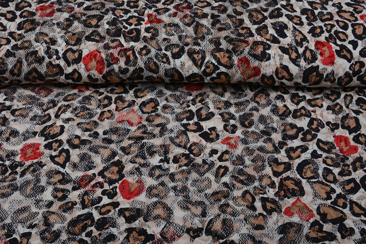 Stretch Lace Panther Print