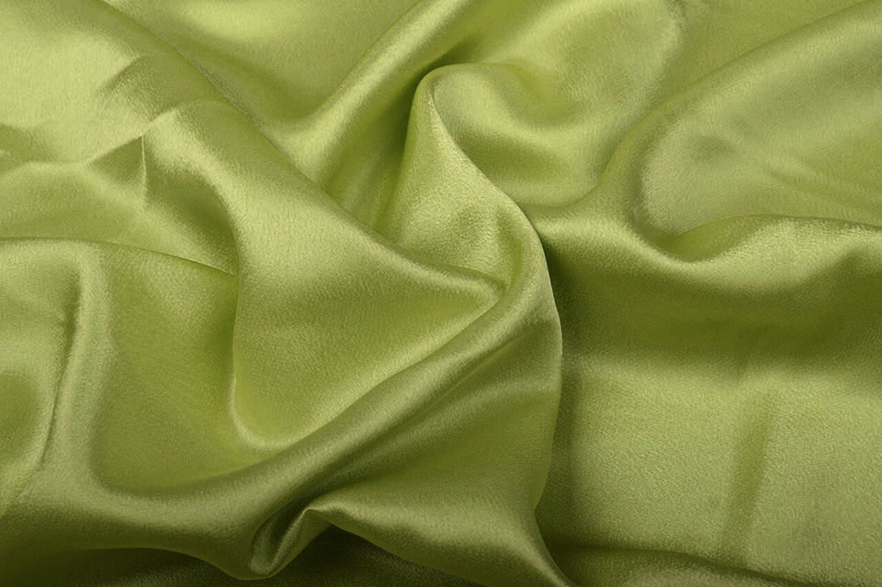 Crêpe Satijn Licht Mosgroen