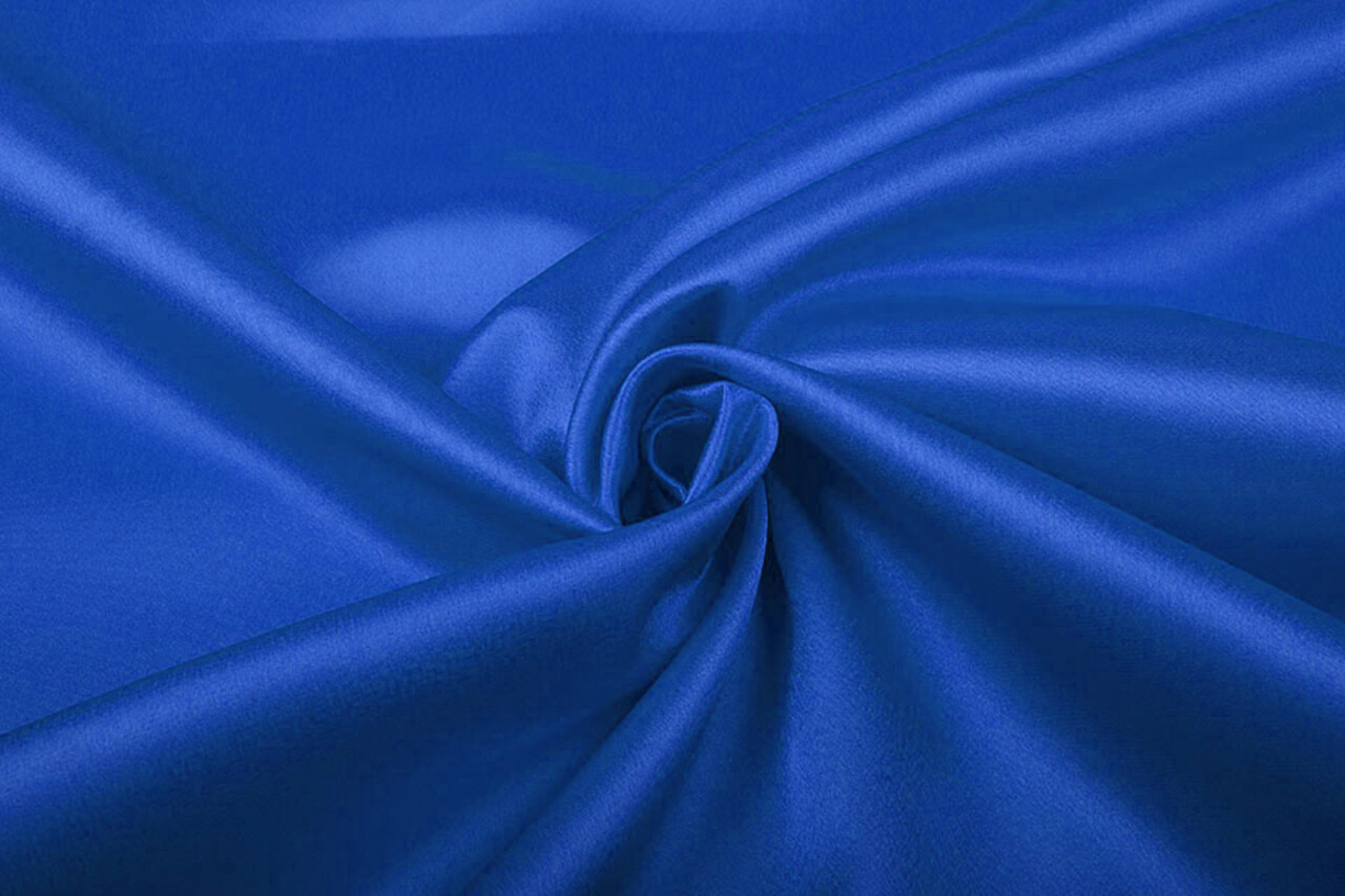 Satin Crêpe Bleu Cobalt